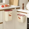 Kitchen-specific no-bending kitchen waste trash can, household 2025 new model, large wall-mounted paper basket with lid for bathroom details Picture